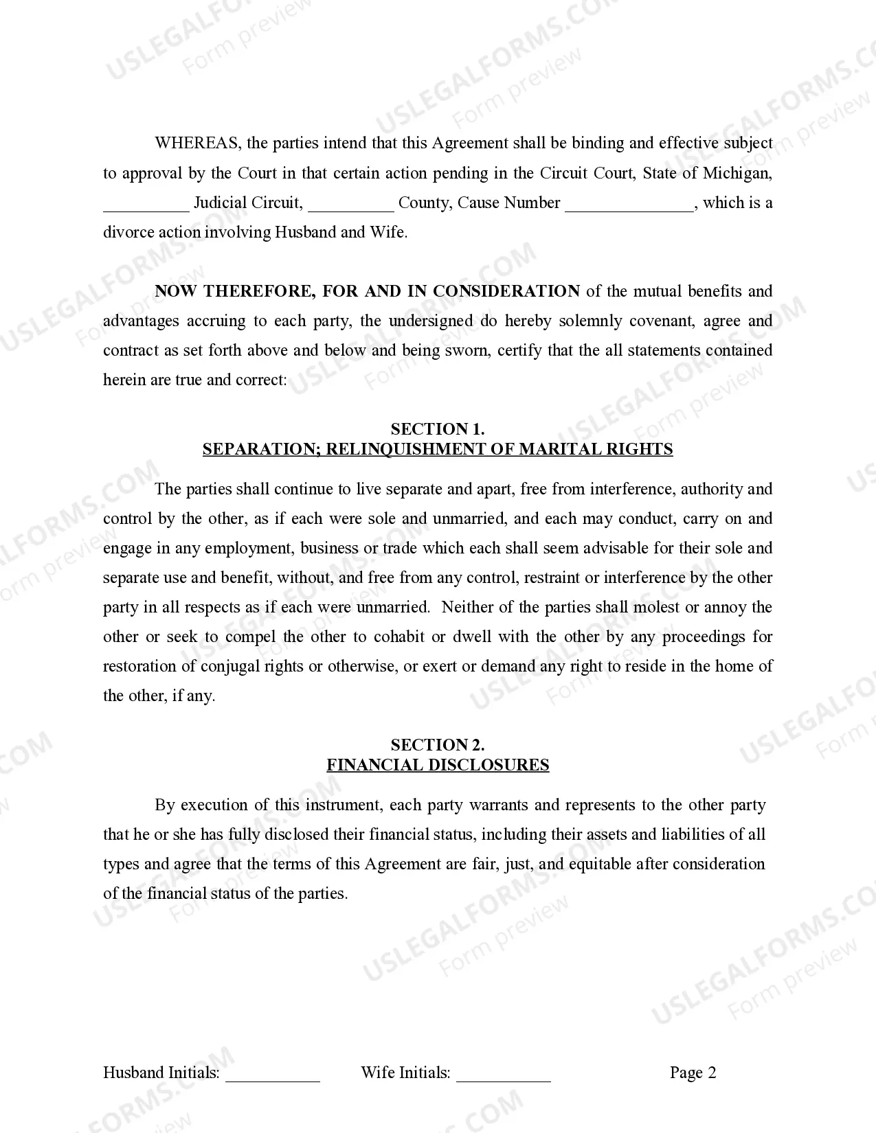 Preview Marital Domestic Separation and Property Settlement Agreement Adult Children Parties May have Joint Property or Debts where Divorce Action Filed
