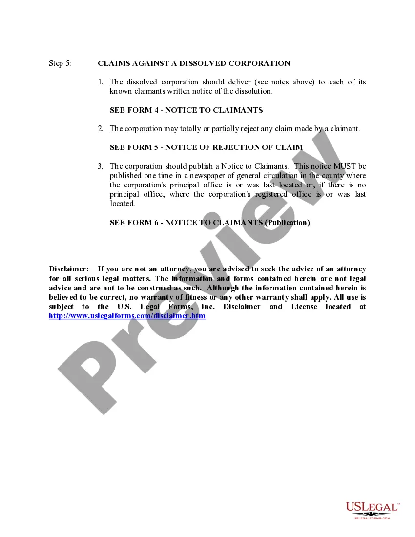 Preview Michigan Dissolution Package to Dissolve Corporation