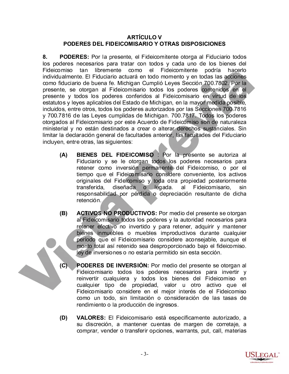 Preview Fideicomiso en vida para esposo y esposa sin hijos