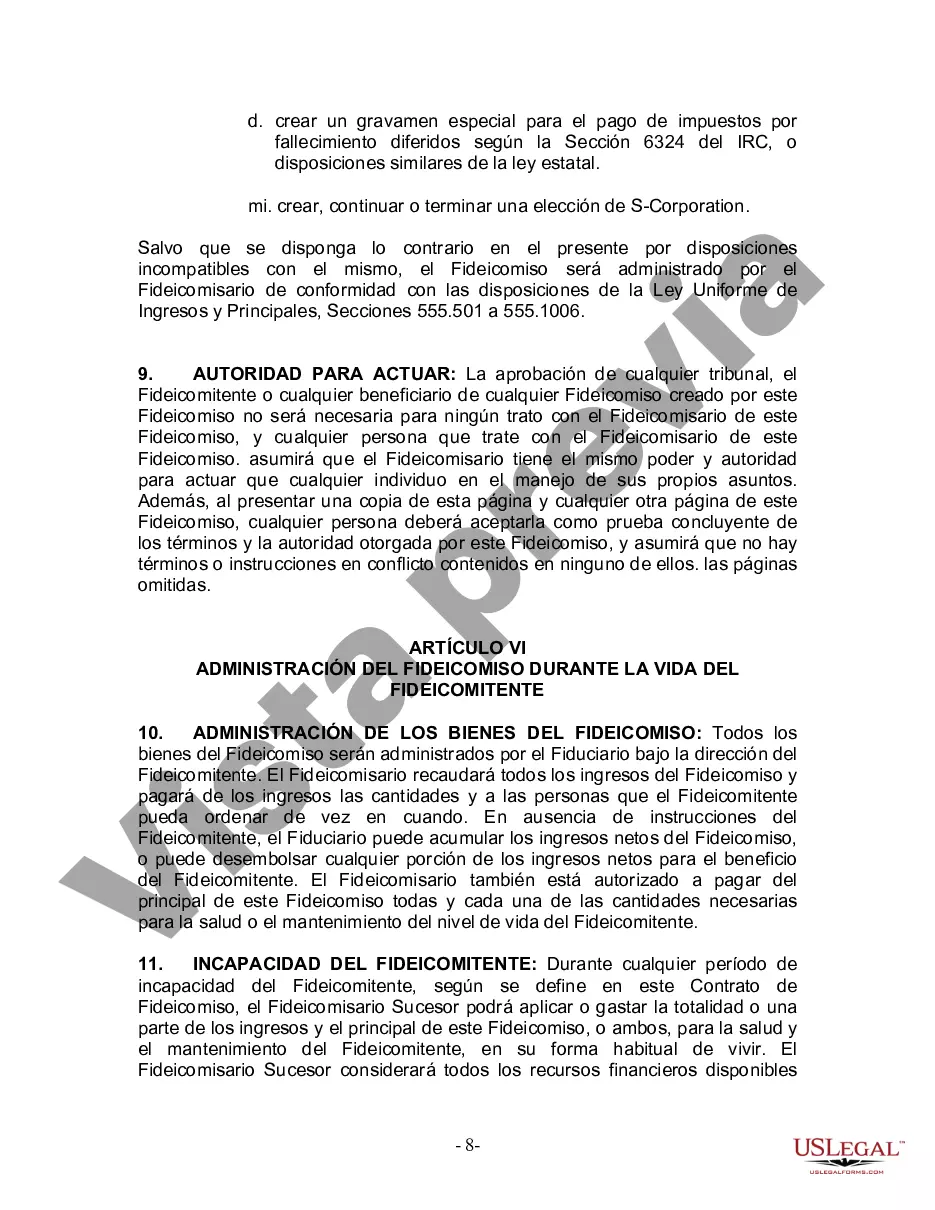 Preview Fideicomiso en vida para esposo y esposa sin hijos