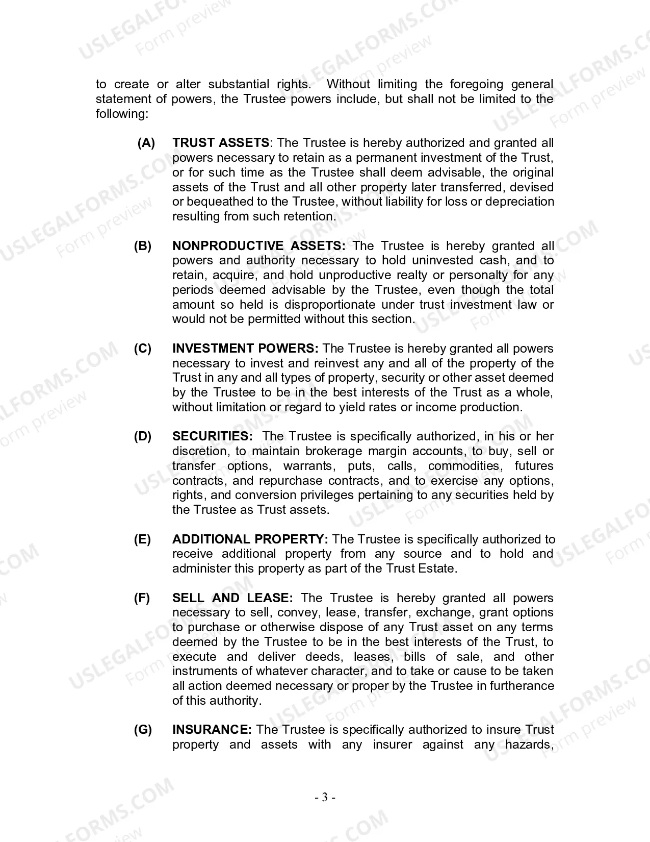 Preview Revocable Living Trust for Husband and Wife with No Children