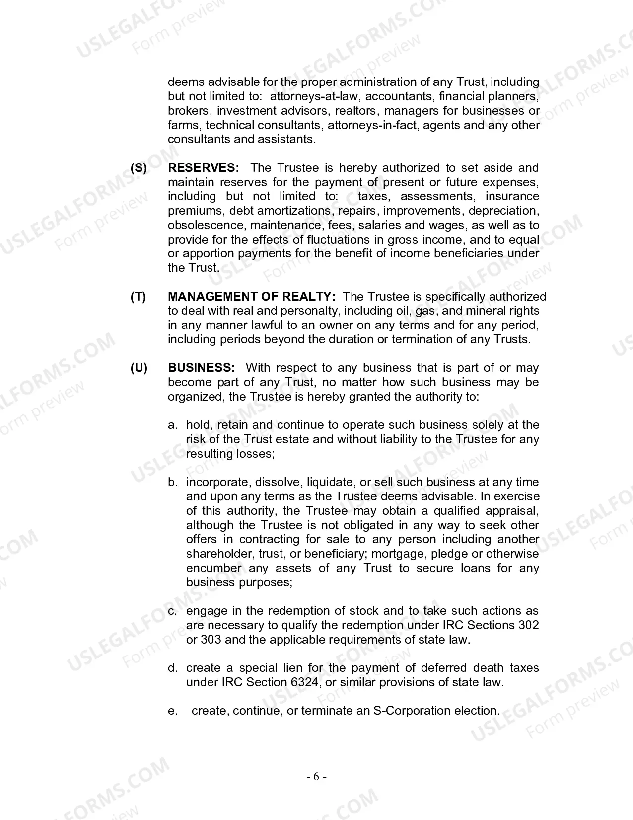 Preview Revocable Living Trust for Husband and Wife with No Children