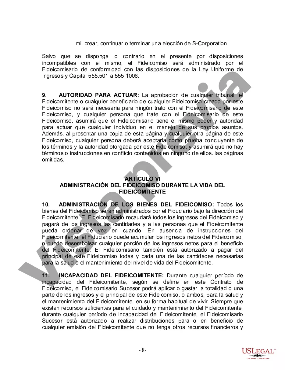 Preview Fideicomiso en Vida para Individuos Solteros, Divorciados o Viudos (o Viudos) con Hijos