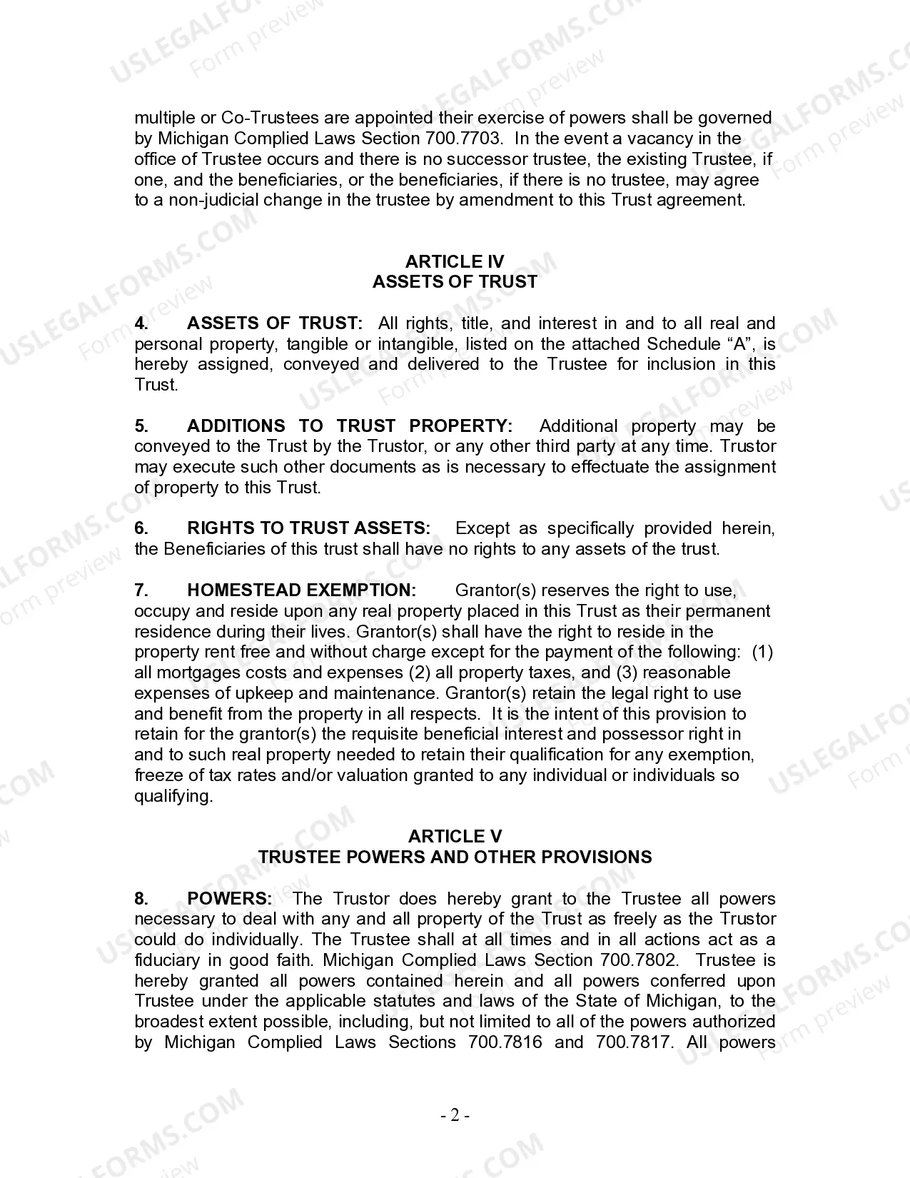 Preview Living Trust for Individual Who is Single, Divorced or Widow (or Widower) with Children