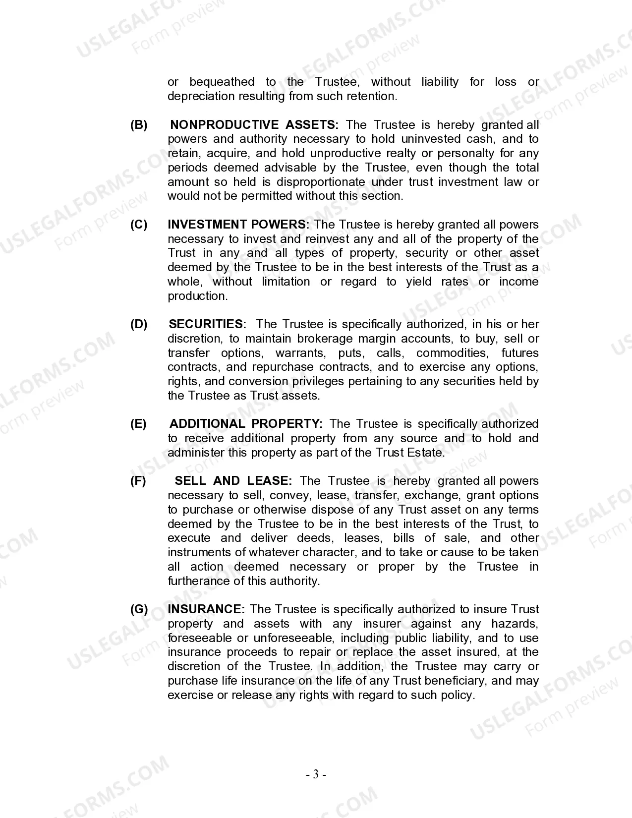 Preview Living Trust for Husband and Wife with Minor and or Adult Children