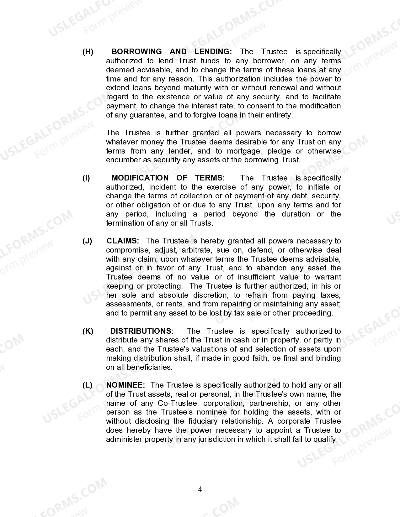 Preview Living Trust for Husband and Wife with Minor and or Adult Children