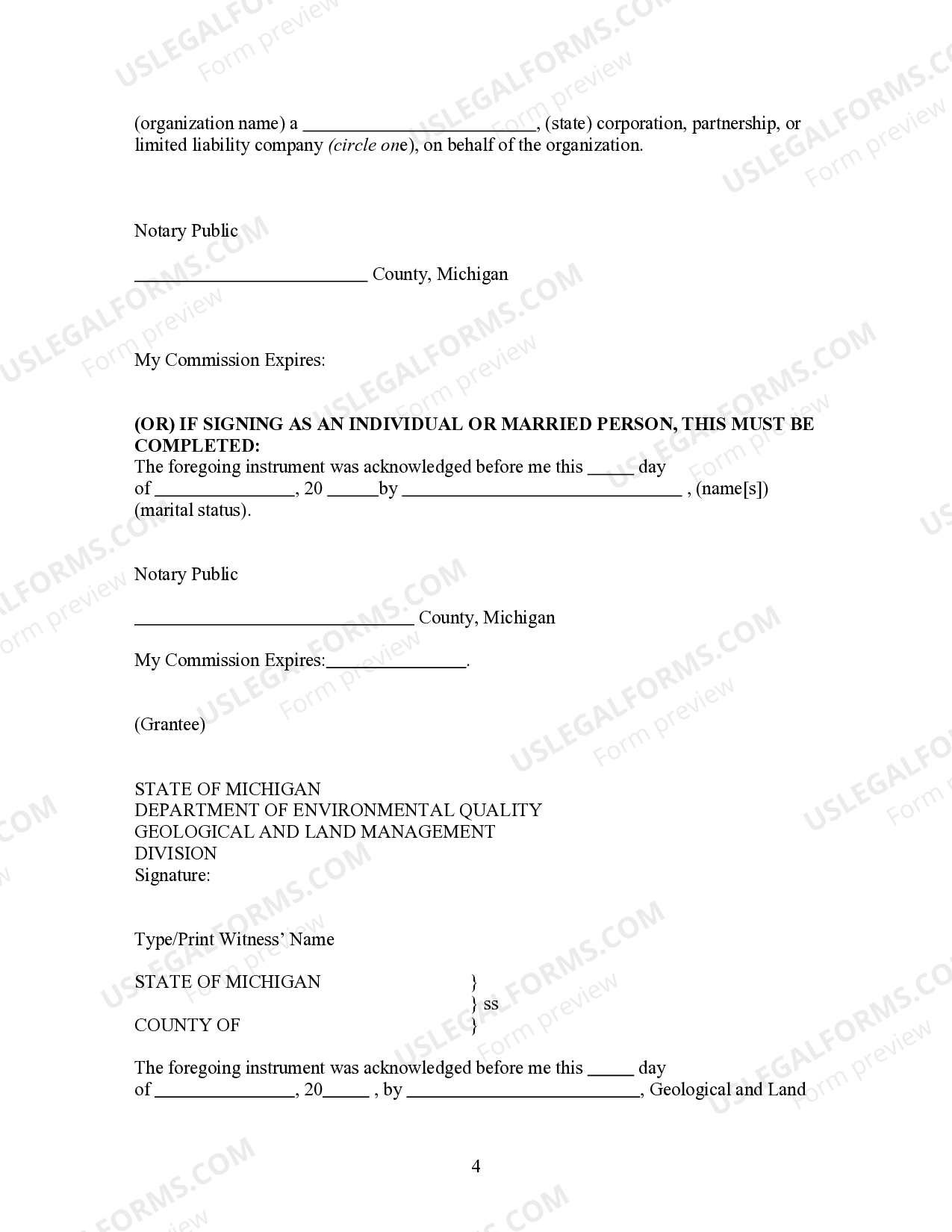 Michigan Easement By Necessity US Legal Forms