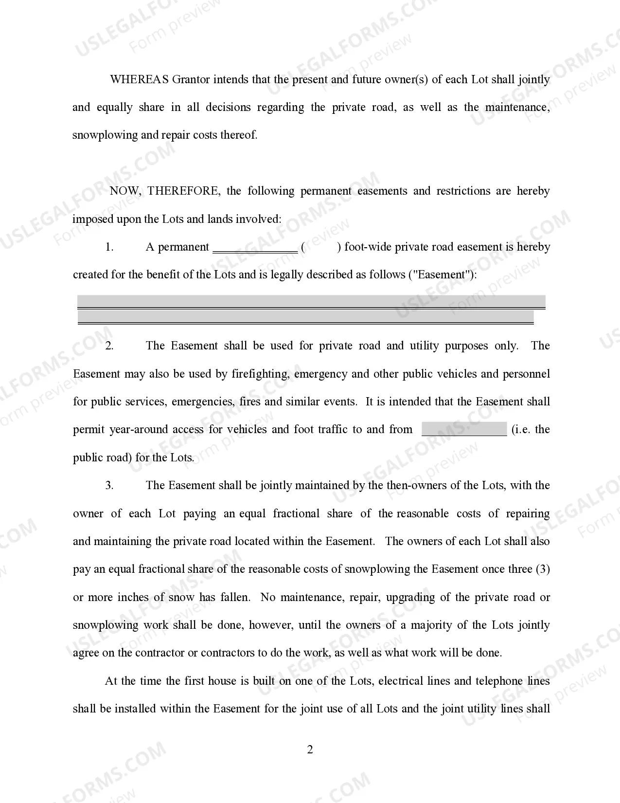 Preview Private Road Easement Agreement