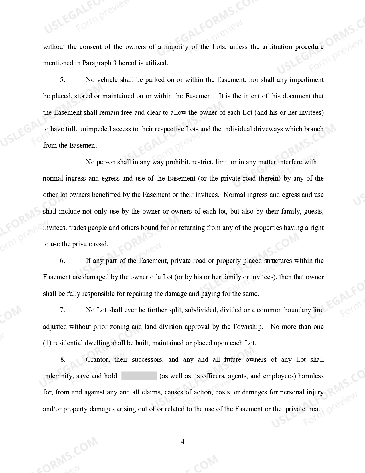 Preview Private Road Easement Agreement