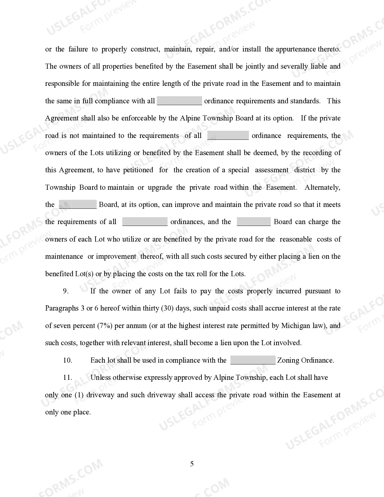 Preview Private Road Easement Agreement