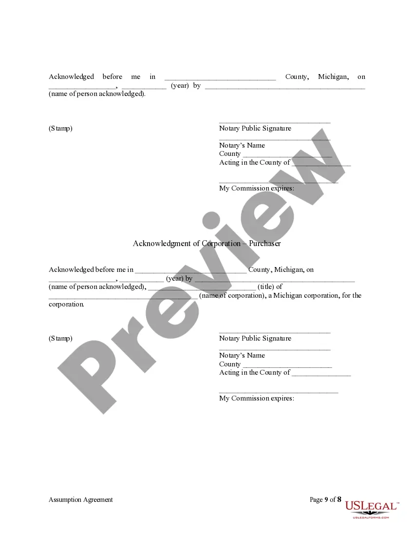 Preview Assumption Agreement of Mortgage and Release of Original Mortgagors