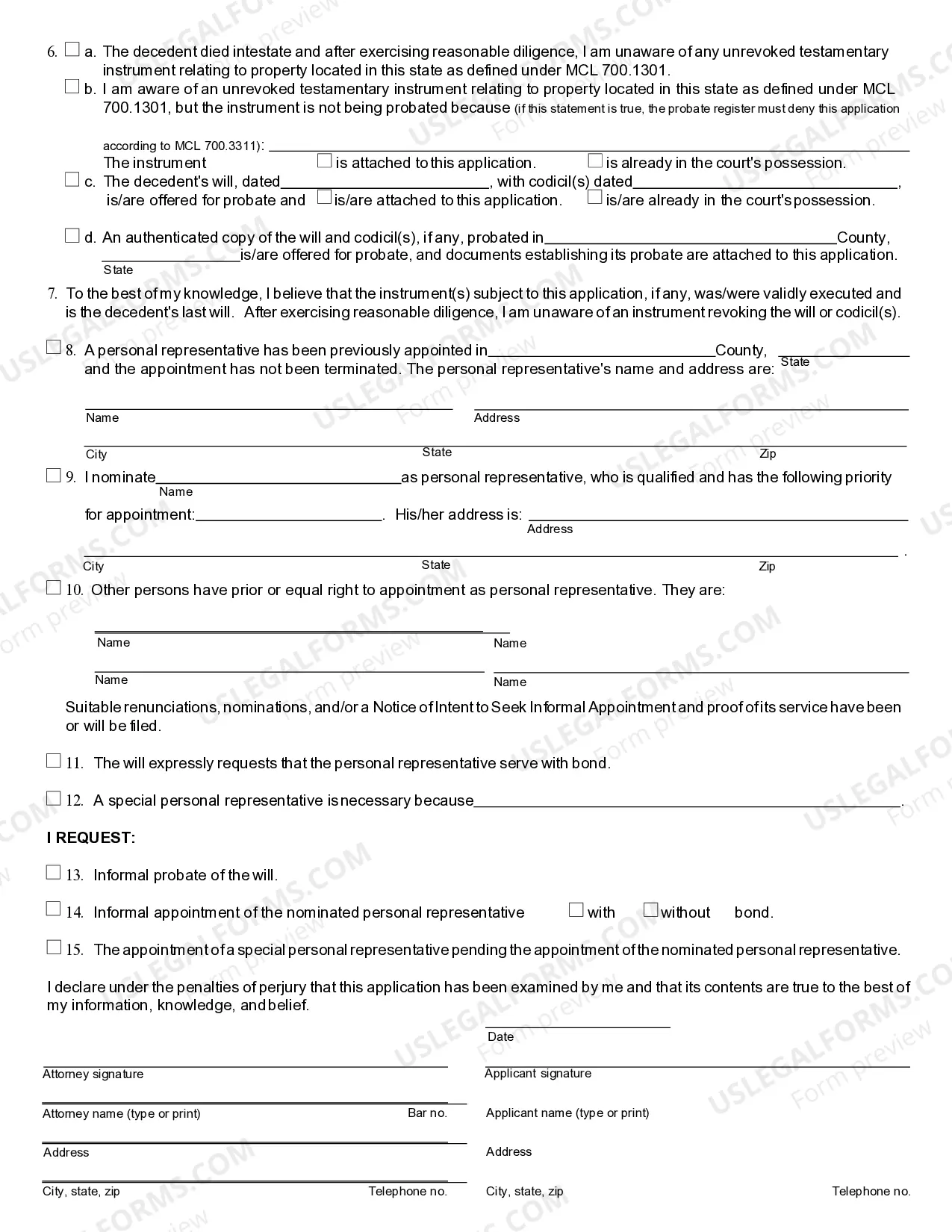 Preview Summary Administration Package for Small Estates