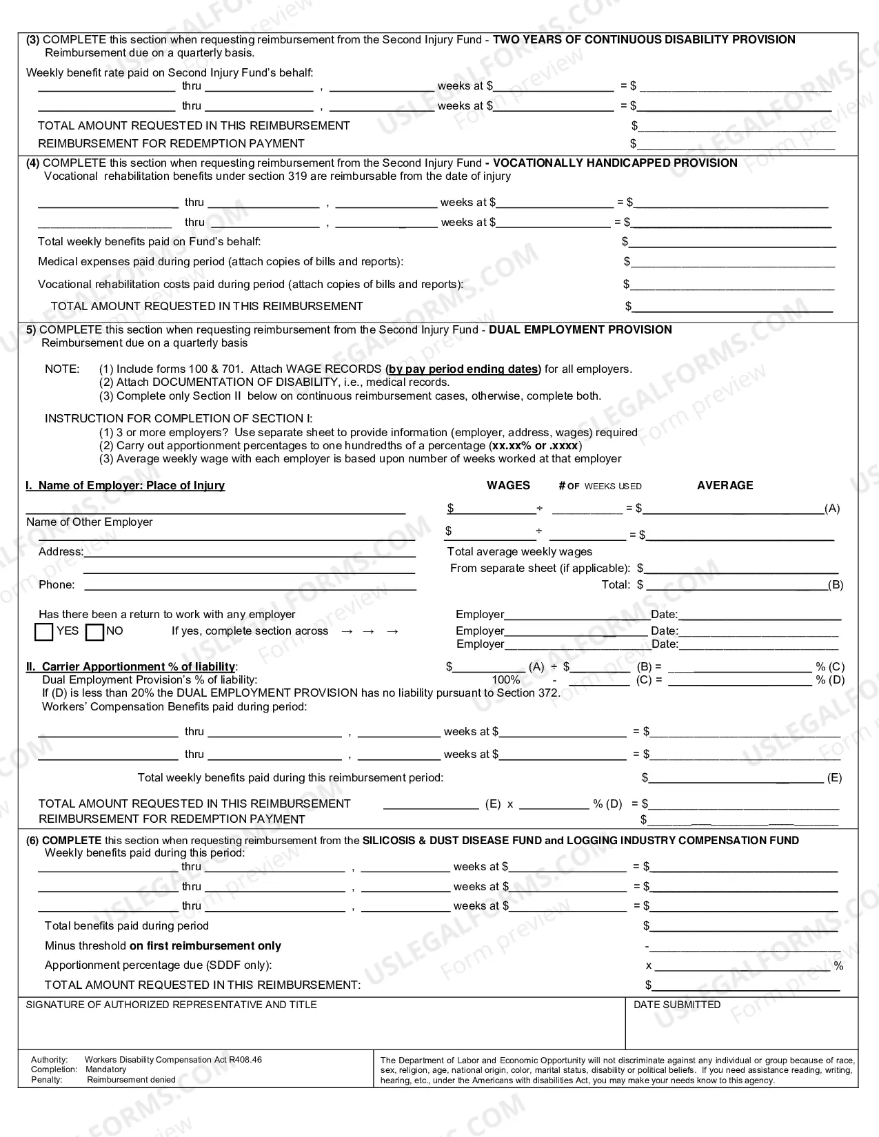 Preview Application for Reimbursement