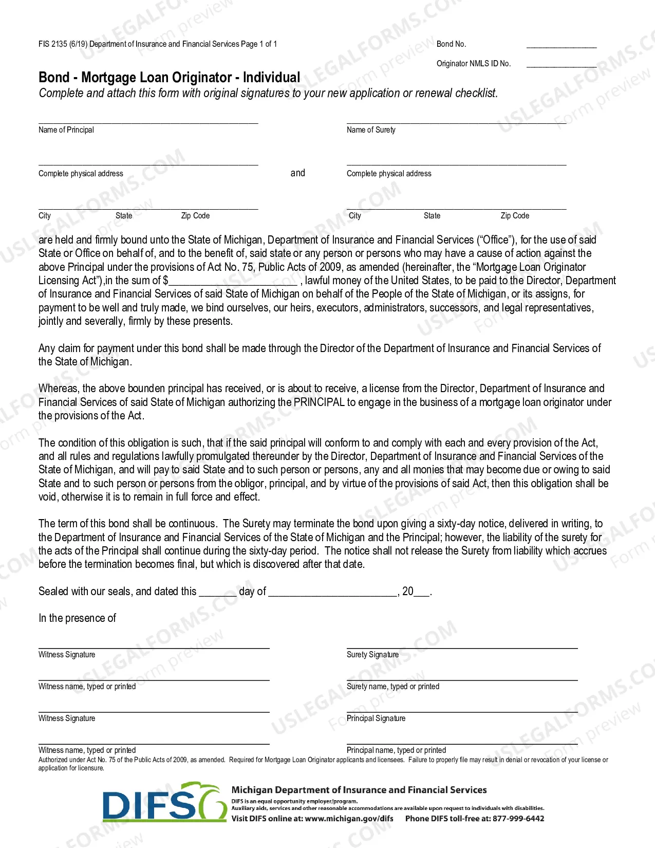 Preview Bond - Mortgage Loan Originator - Surety Bond