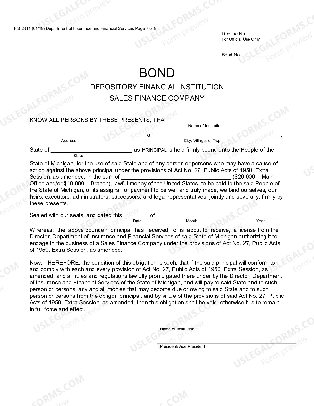 Preview Sales Finance License Application, Procedures and Fe