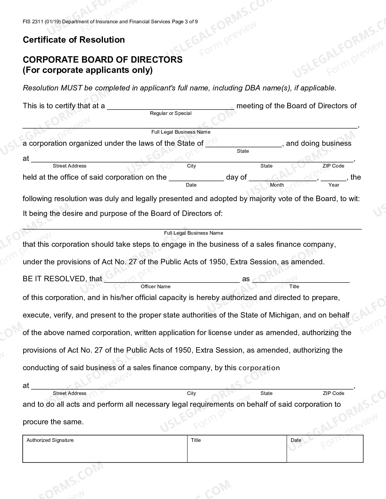 Preview Sales Finance License Application, Procedures and Fe