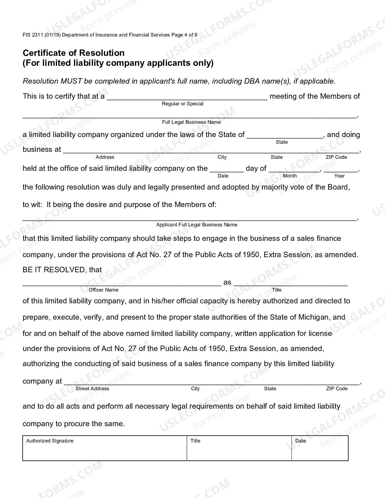 Preview Sales Finance License Application, Procedures and Fe