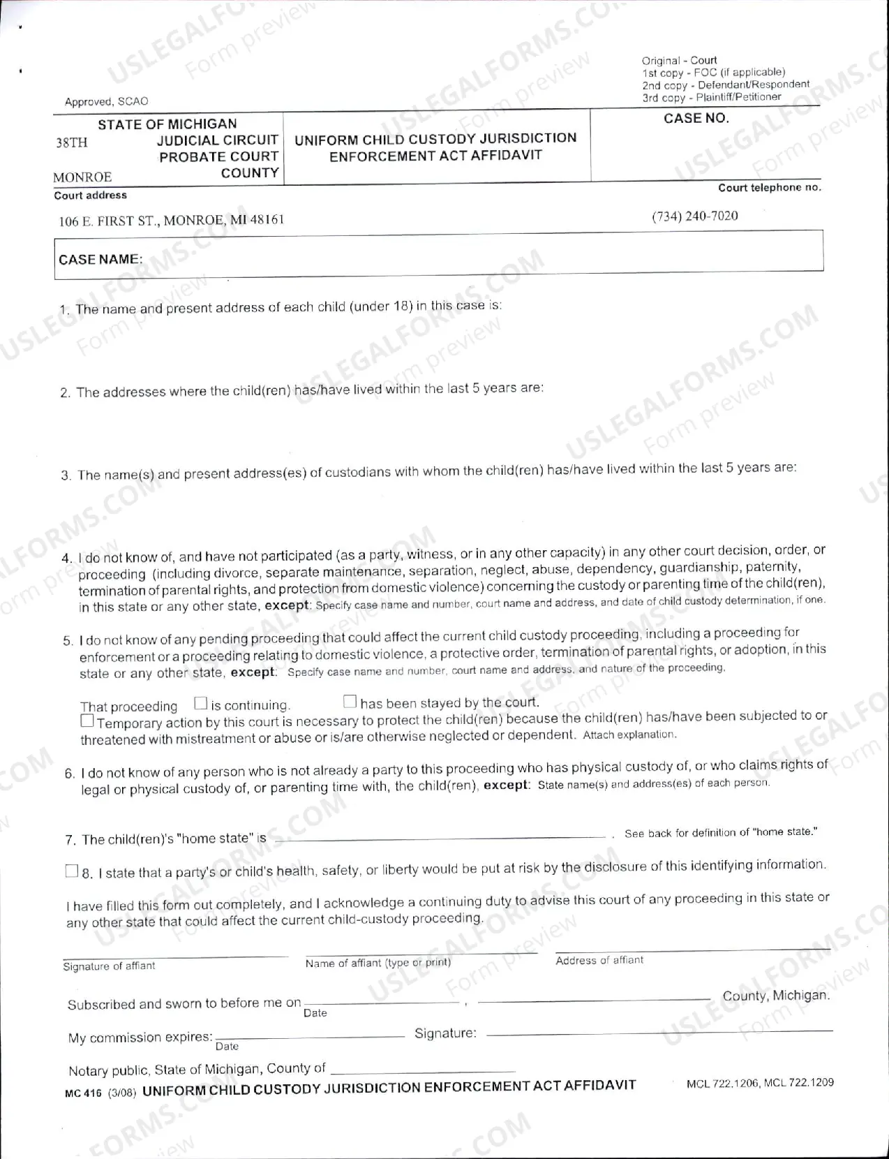 Preview Instructions and Motion to Change Custody