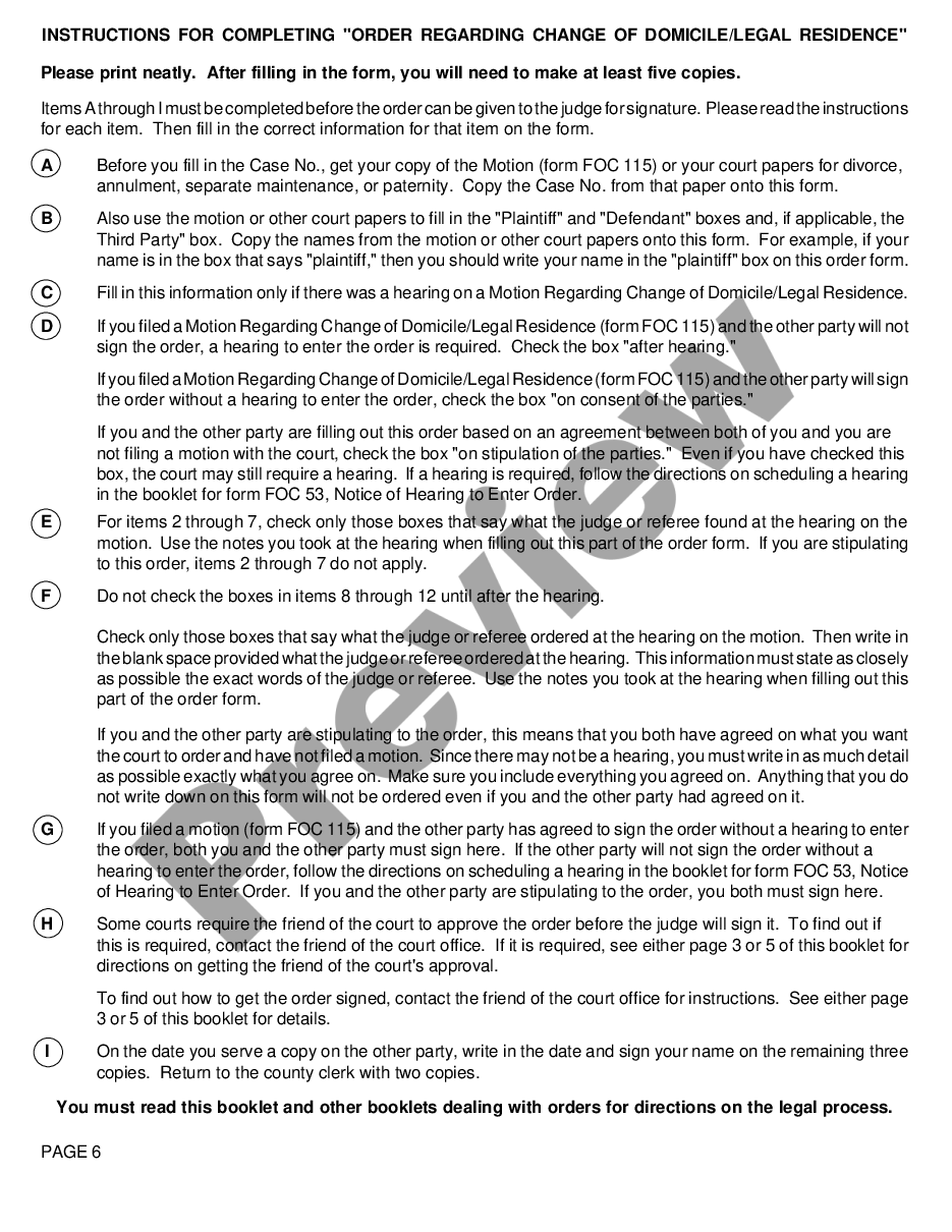 page 5 Order Regarding Change of Domicile - Legal Residence preview