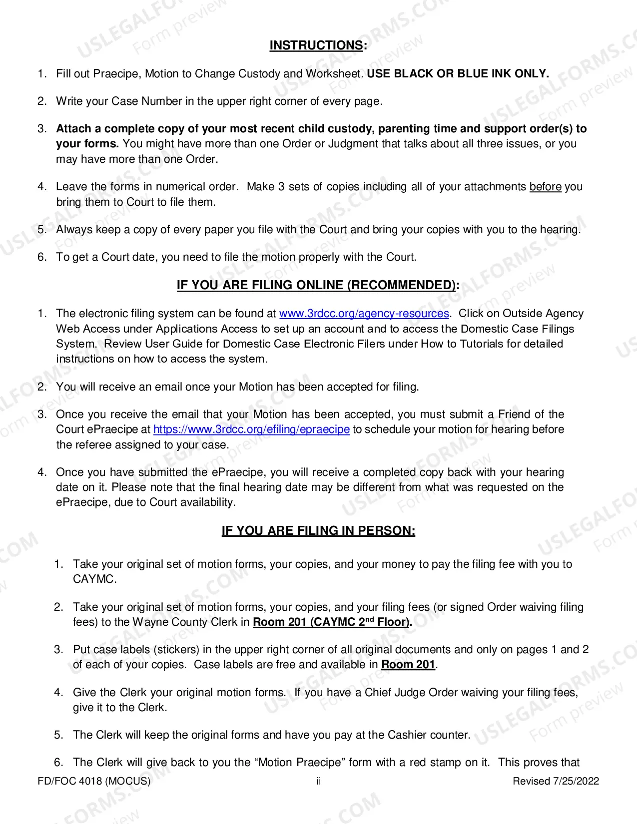 Preview Motion Regarding Custody