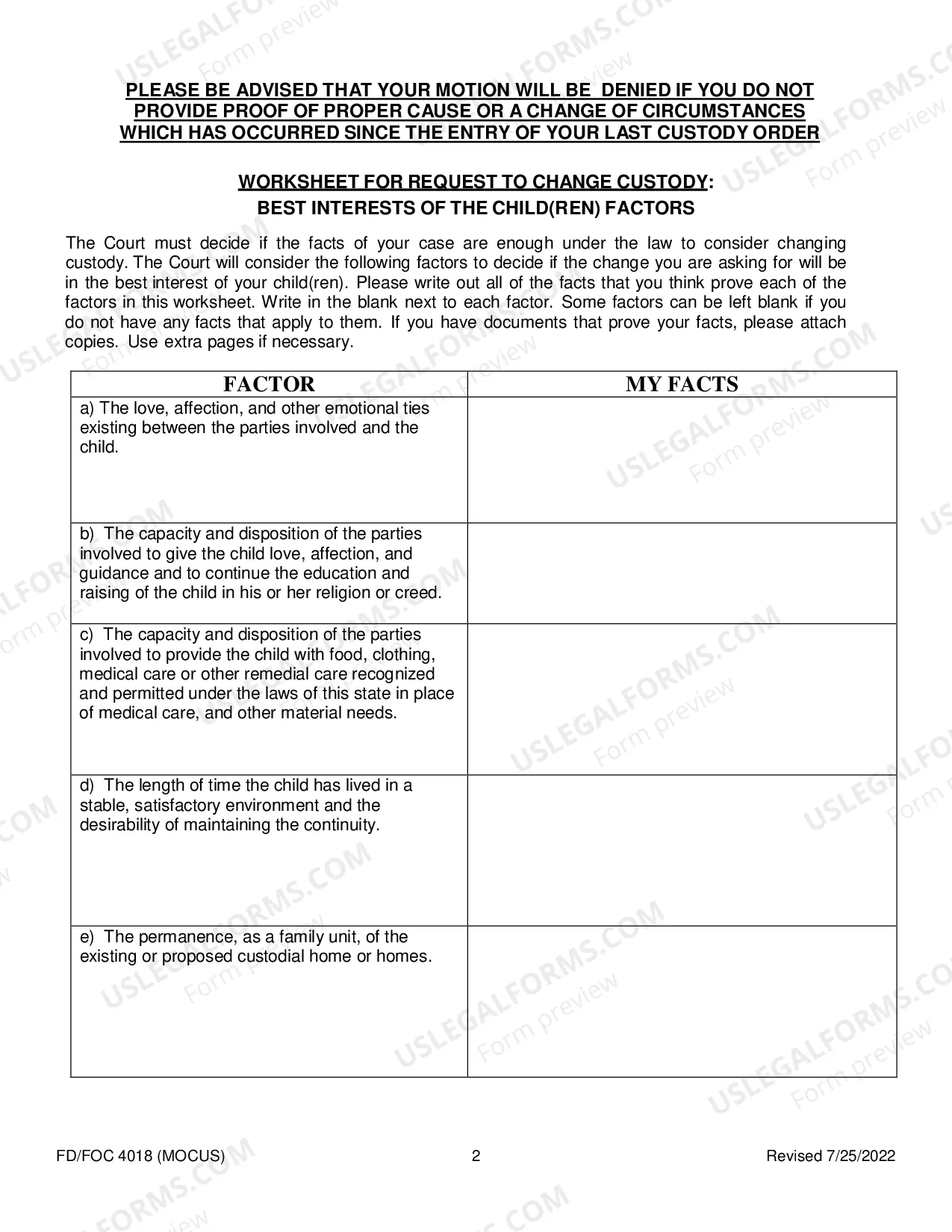 Preview Motion Regarding Custody