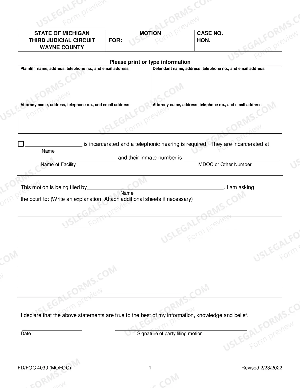 Preview Motion For Hearing Before The Assigned Referee Package