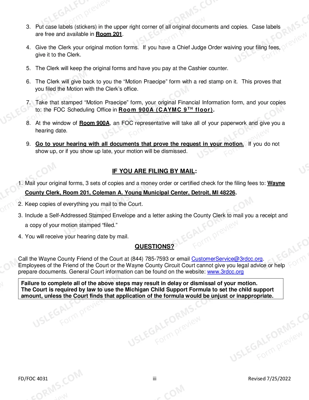 Preview Motion To Change Parenting Time Package