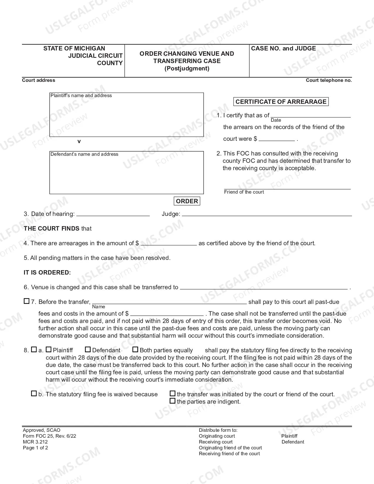 Preview Motion Or Stipulation For Transferring Case (Post-Judgment)