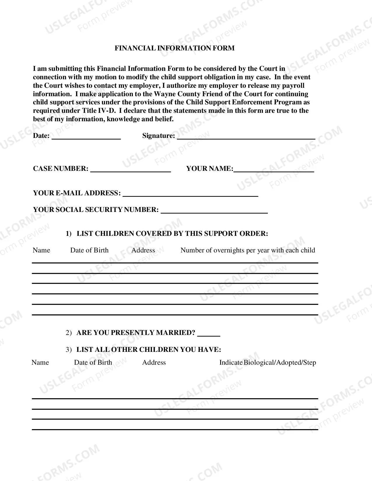 Preview Motion To Modify Support Order for incarcerated Person