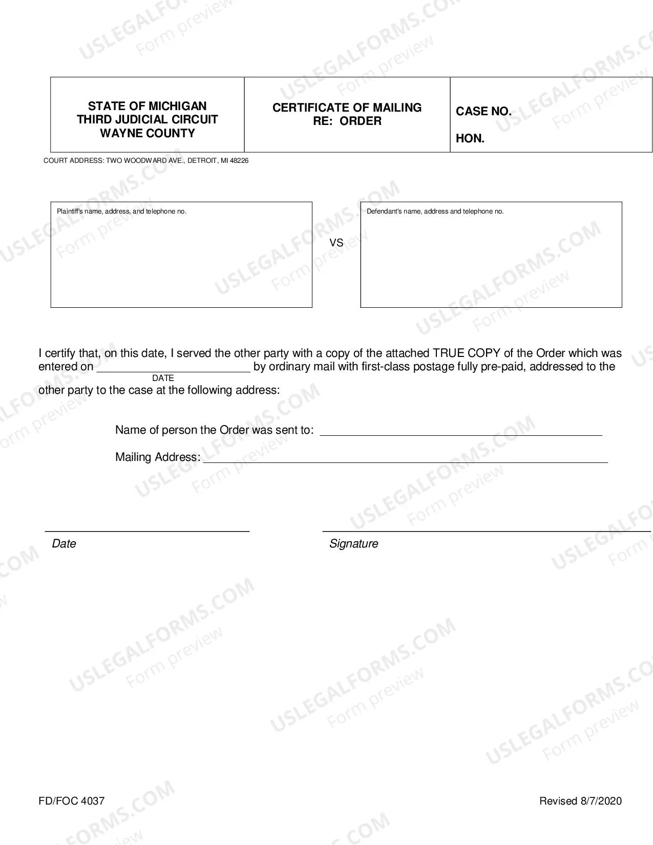 Preview Packet FD-FOC4037 General Motion -Judge Hearing