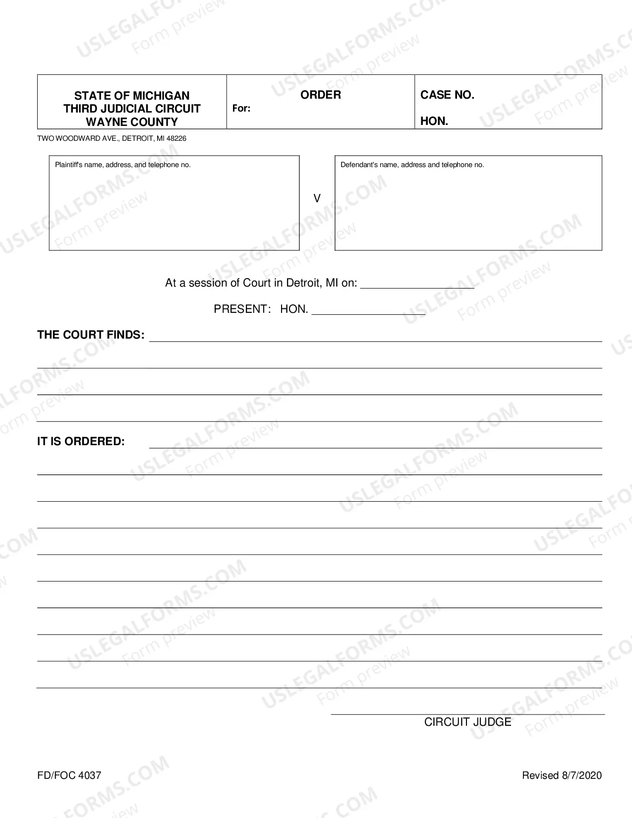 Preview Packet FD-FOC4037 General Motion -Judge Hearing