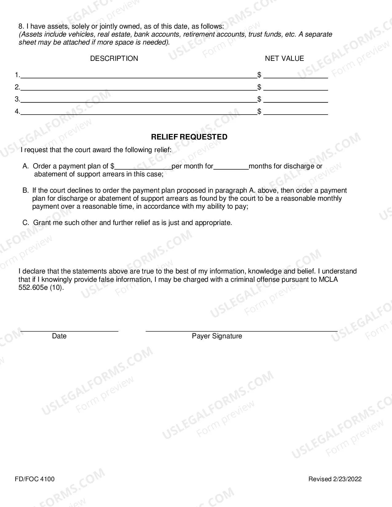 Preview Motion For Payment Plan And Order Adjusting Arrears Upon Compliance Package
