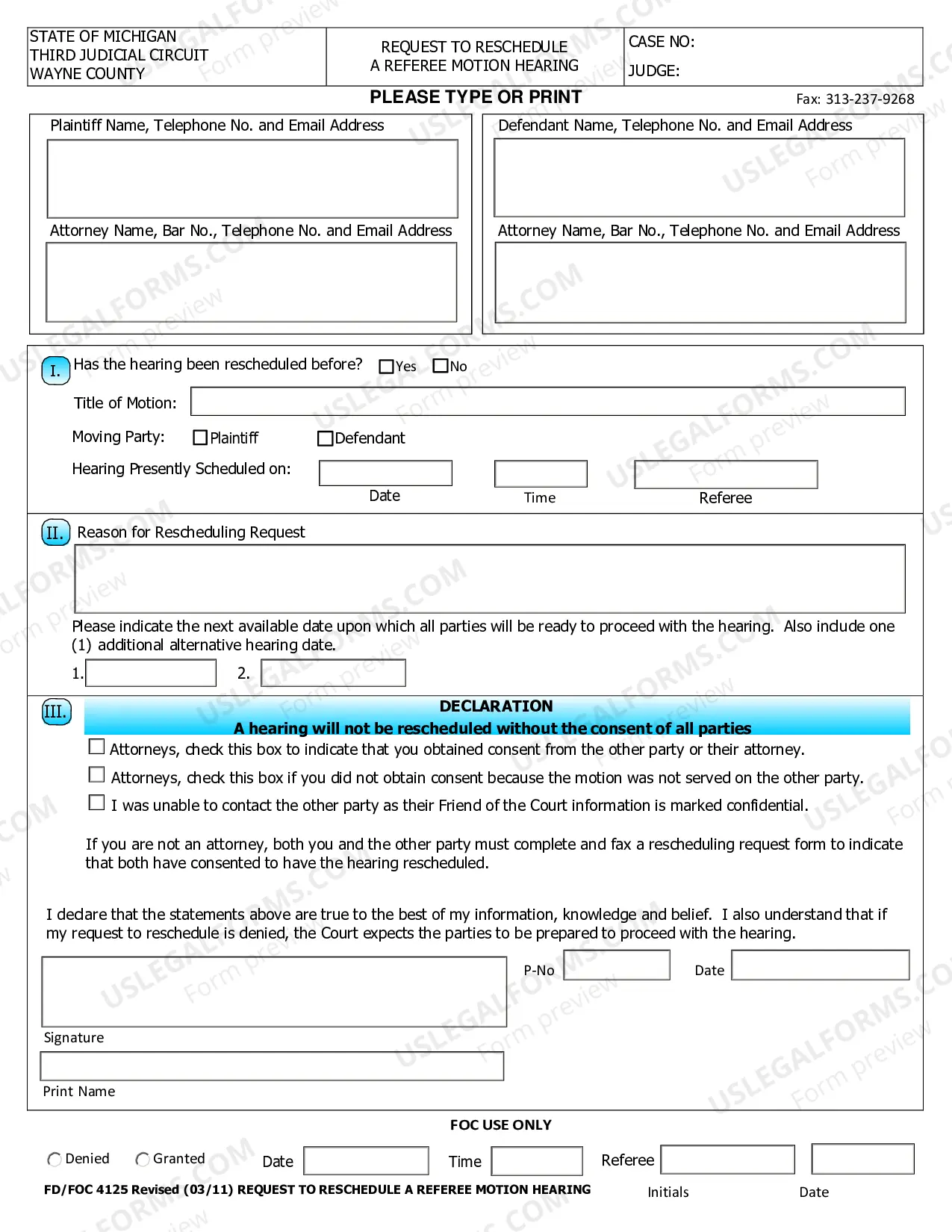 Preview Request To Reschedule A Referee Motion Hearing