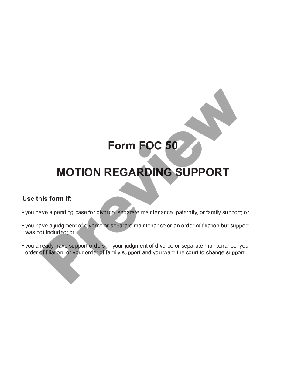 page 0 Motion Regarding Support with Instructions preview