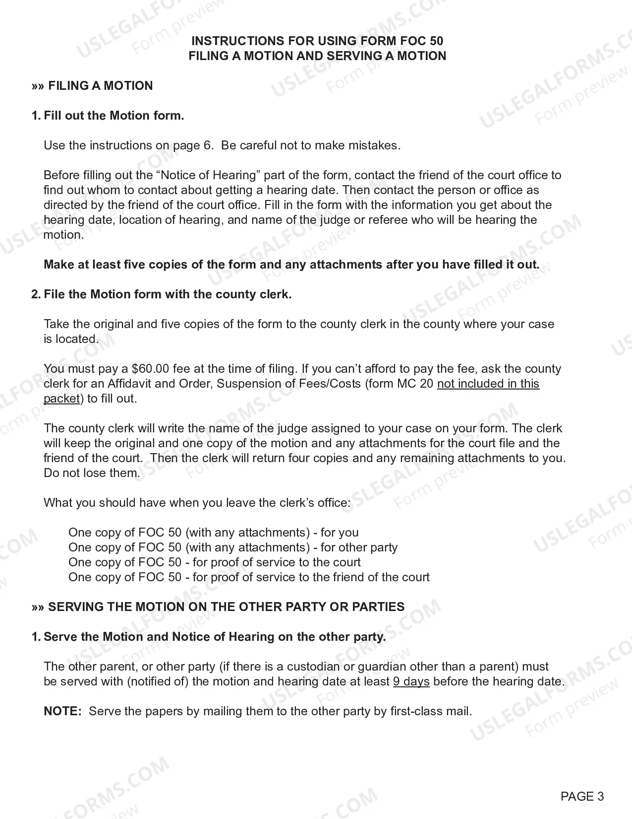 Preview Motion Regarding Support