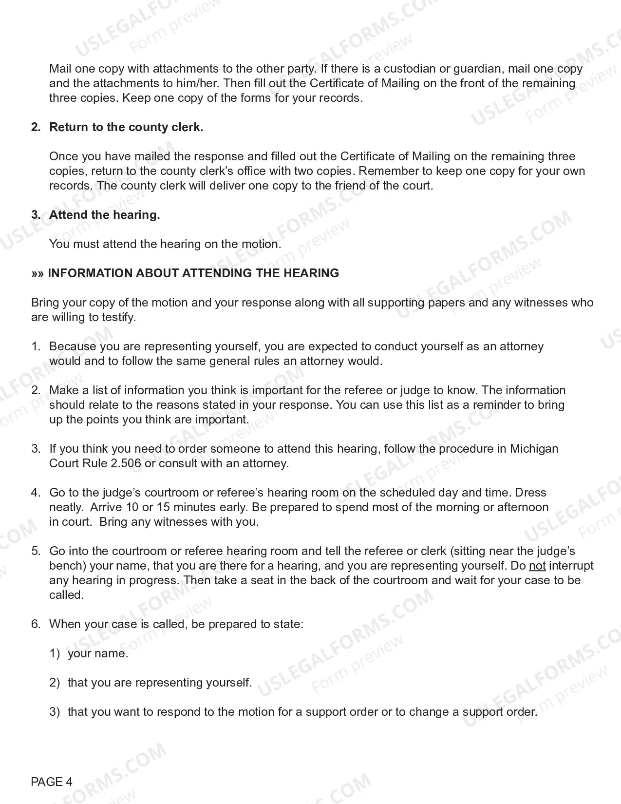 Preview Response To Motion Regarding Support