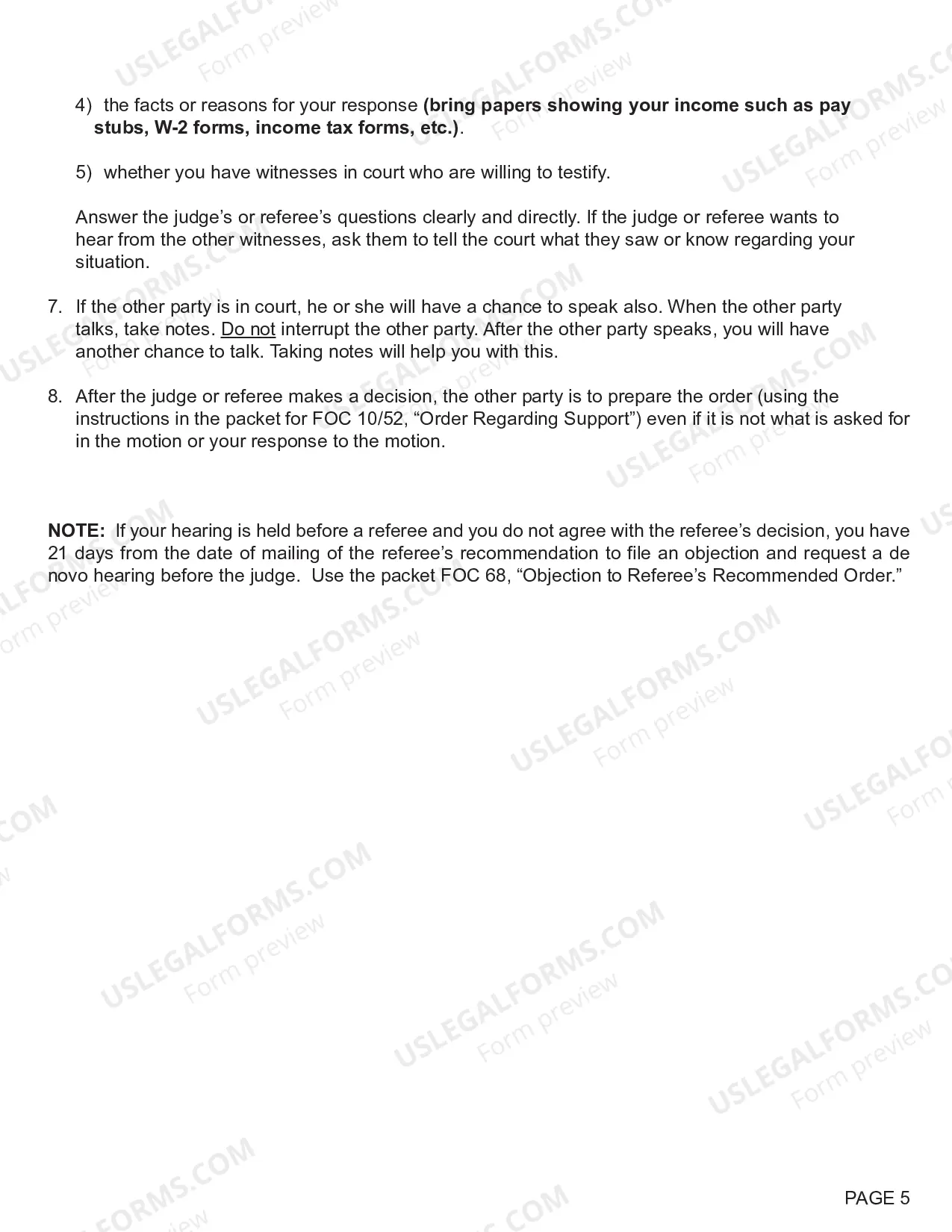 Preview Response To Motion Regarding Support