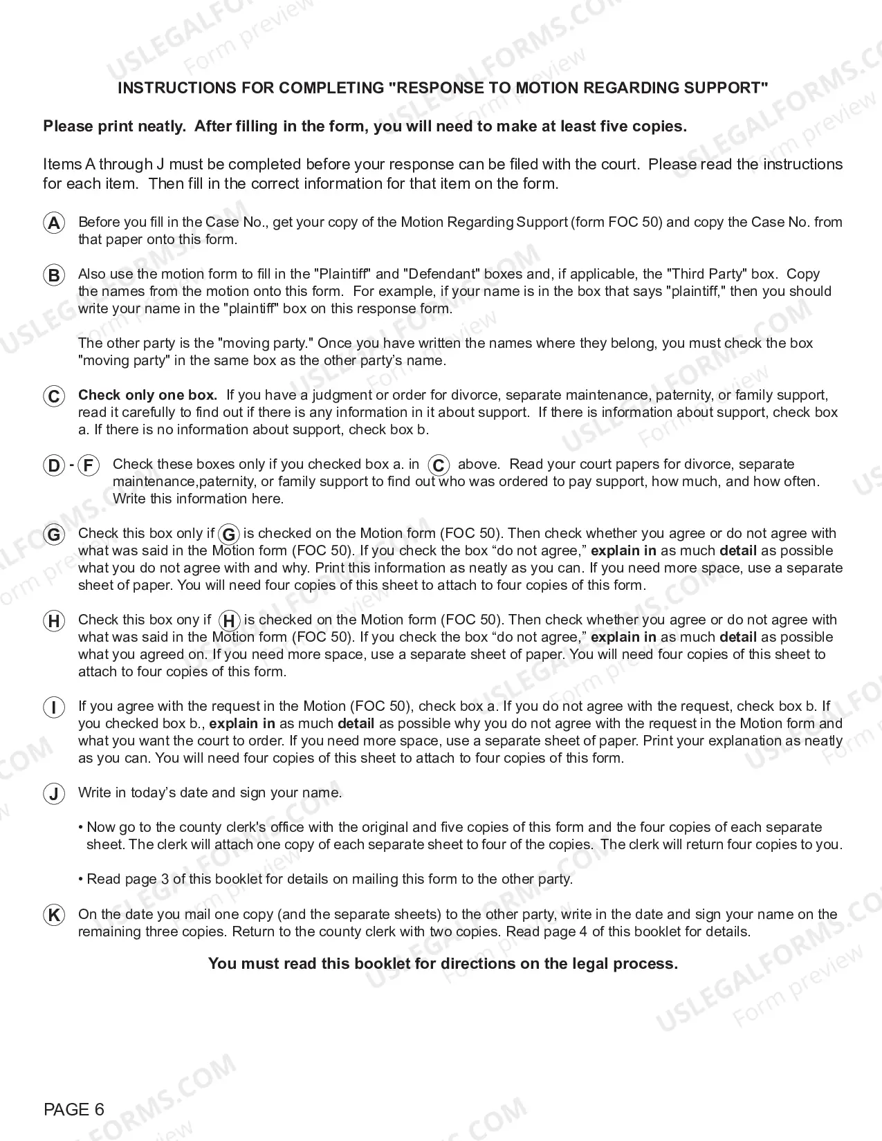 Preview Response To Motion Regarding Support