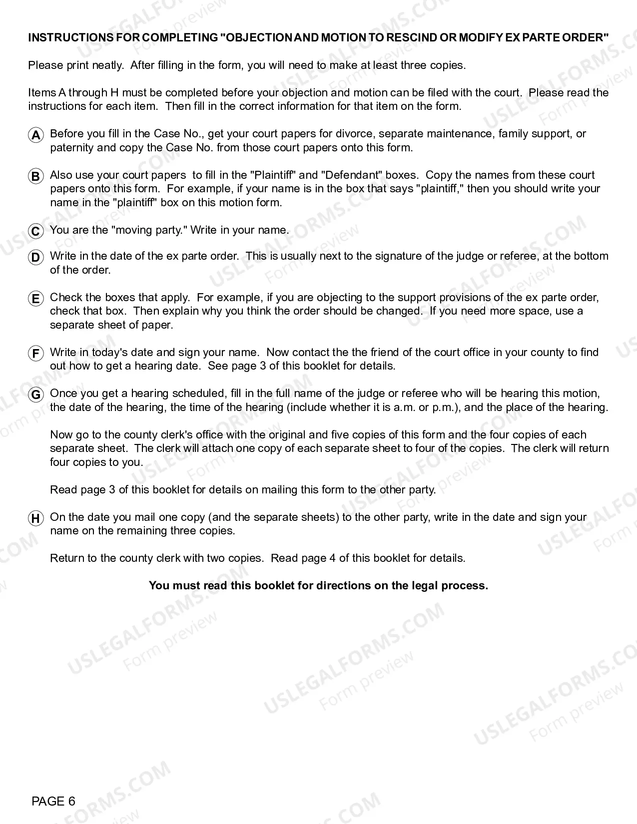 Preview Objection To Ex Parte Order And Motion To Rescind Or Modify
