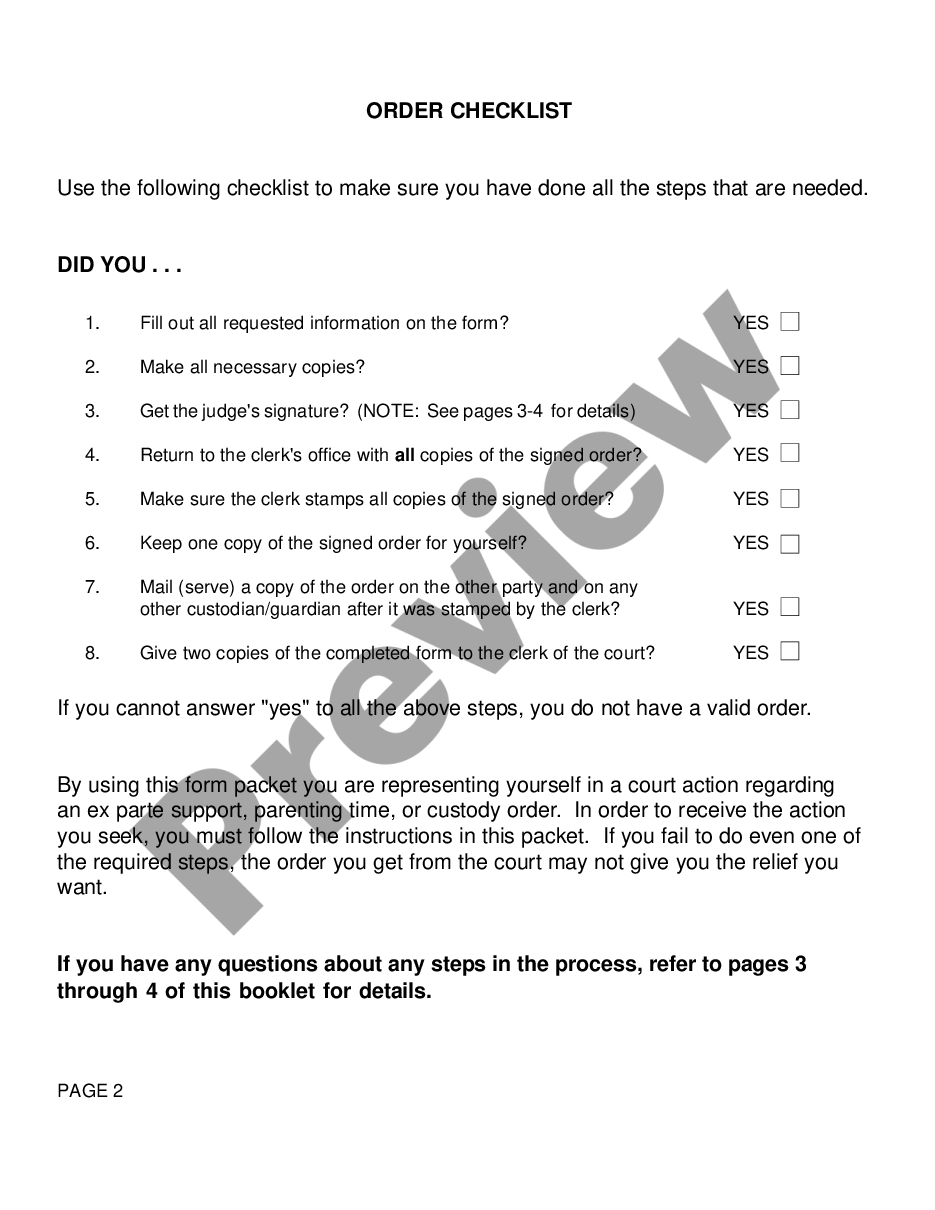 Application For Emergency Ex Parte Order Of Custody US Legal Forms