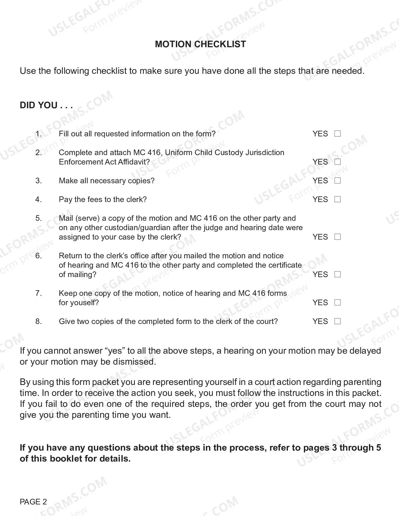 Preview Motion Regarding Parenting Time