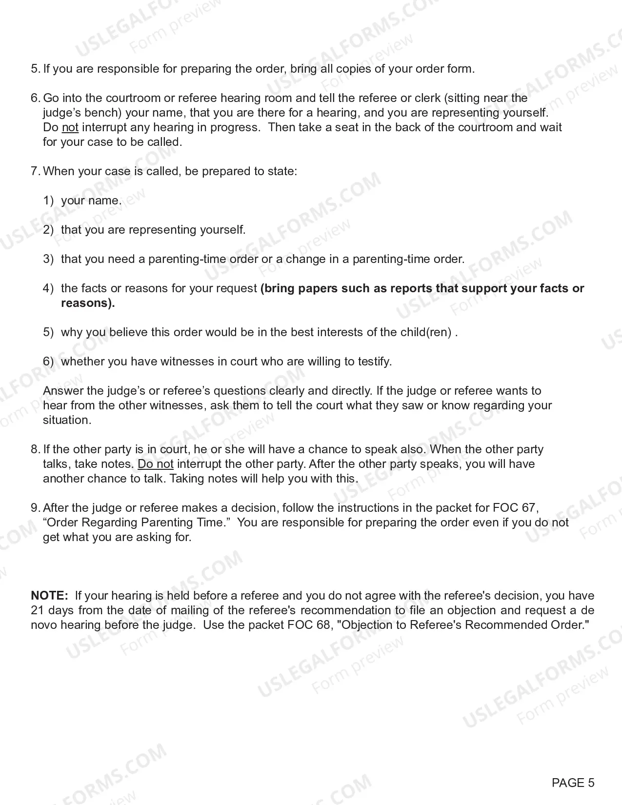 Preview Motion Regarding Parenting Time