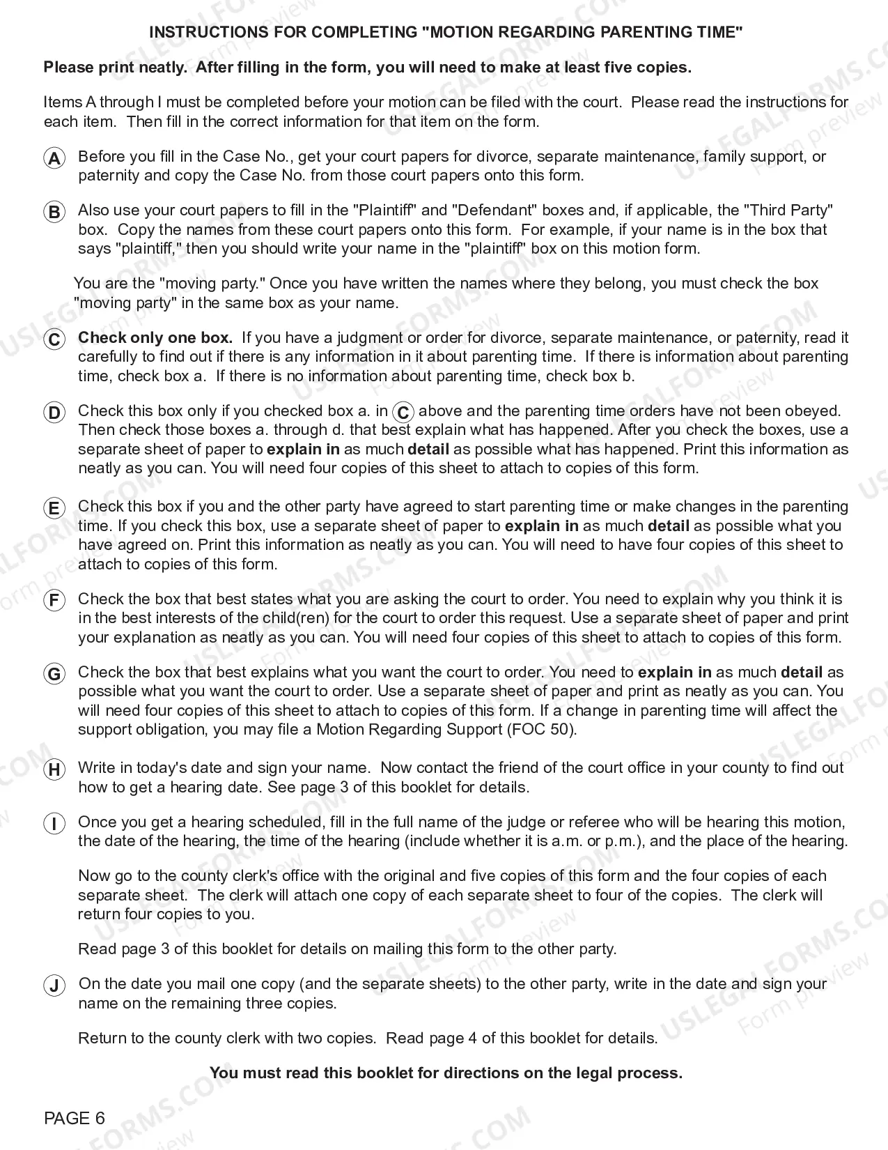Preview Motion Regarding Parenting Time