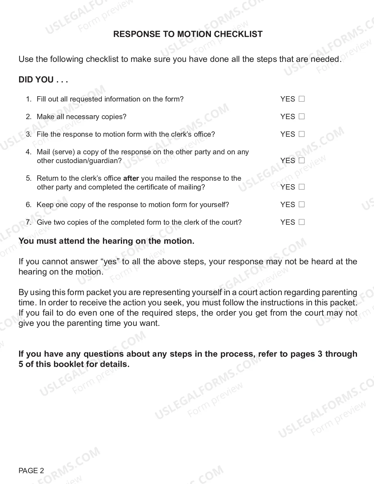 Preview Response To Motion Regarding Parenting Time