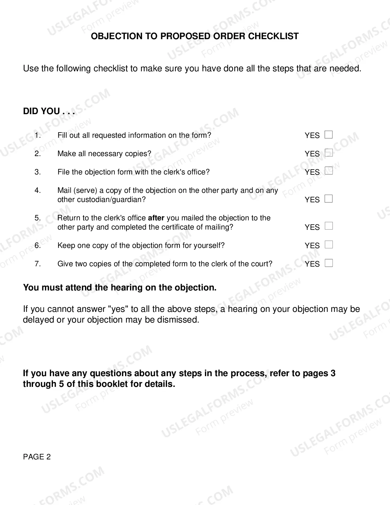 Preview Objection To Proposed Order