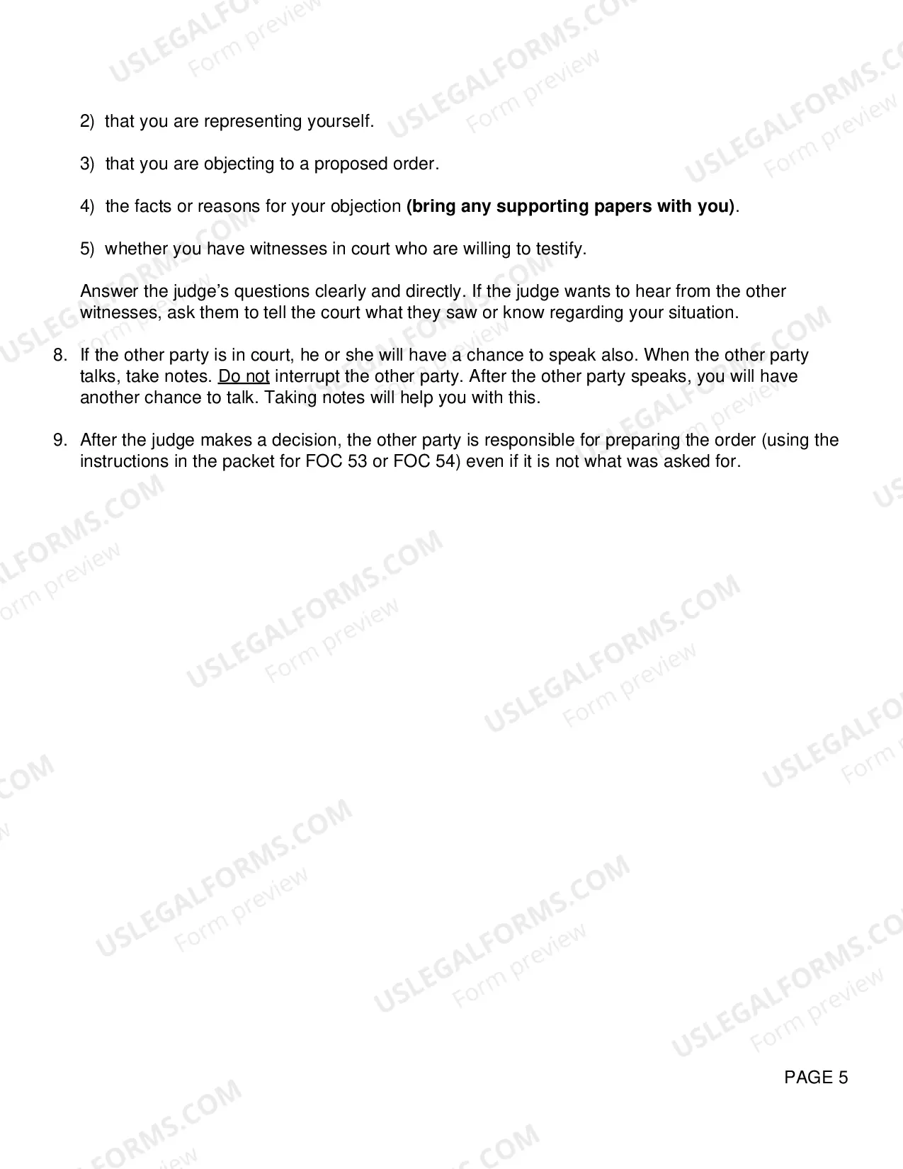 Preview Objection To Proposed Order