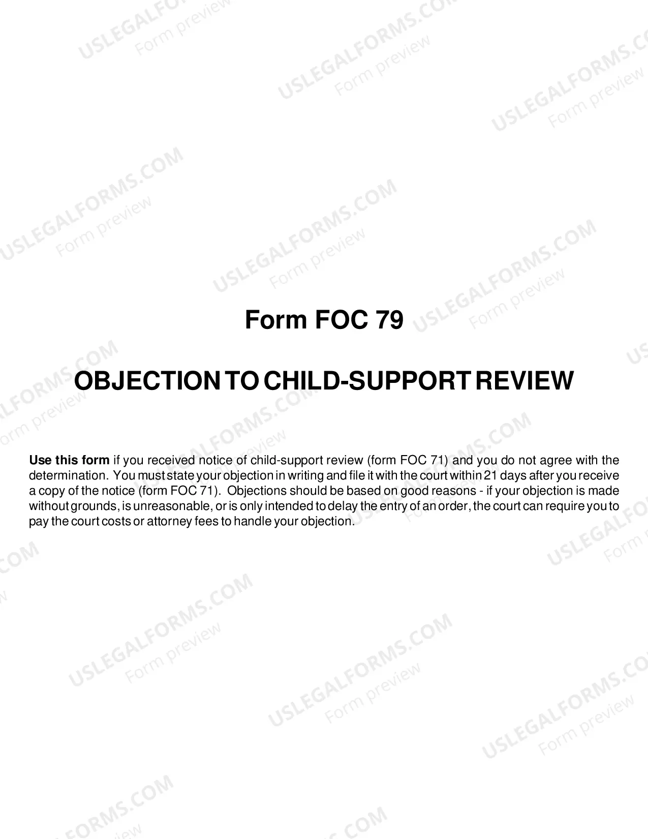 Preview Objection To Child Support Review