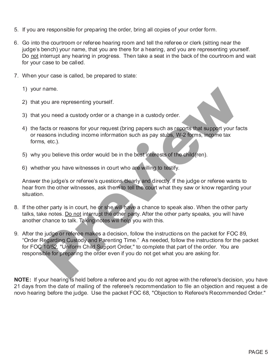 page 4 Motion Regarding Custody with Instructions preview