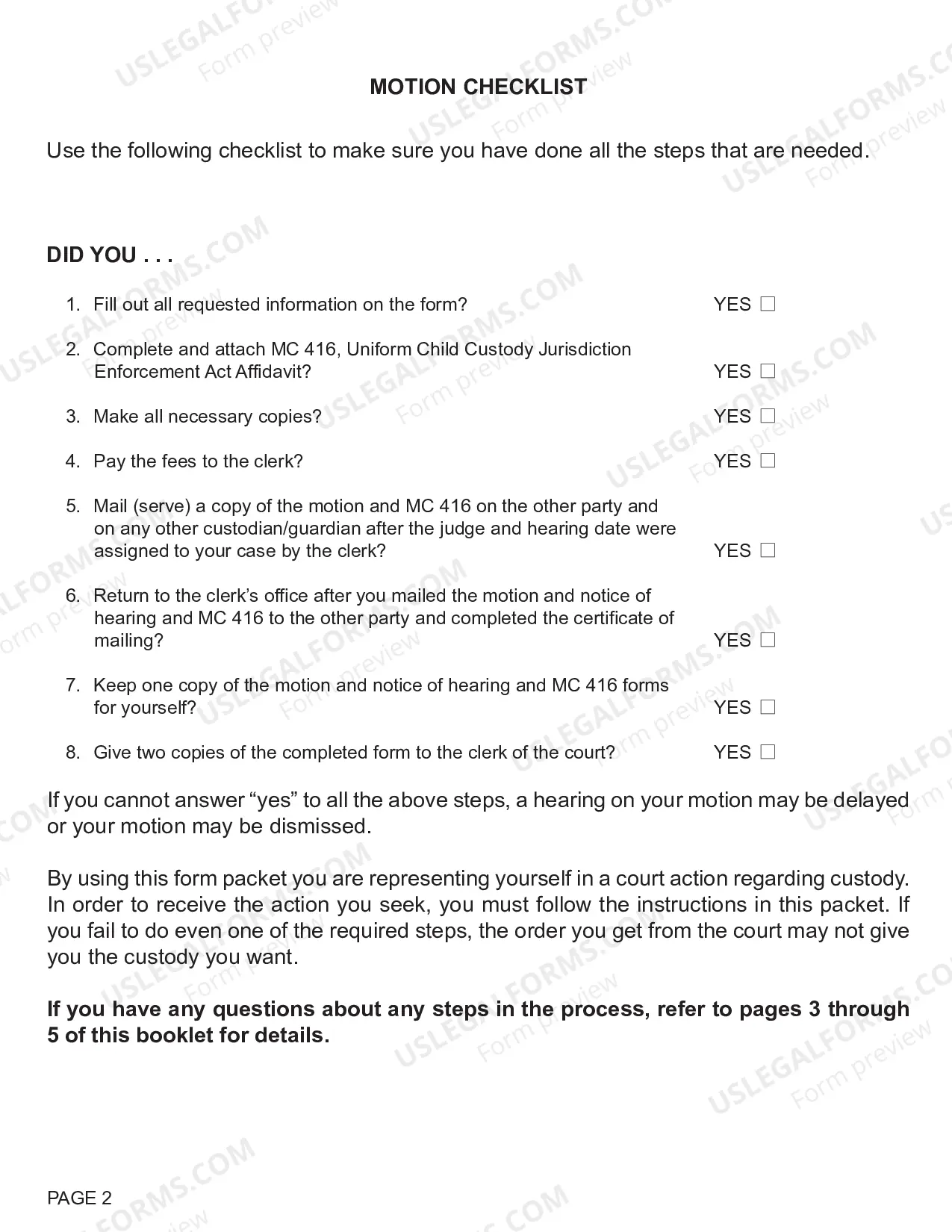 Preview Motion Regarding Custody
