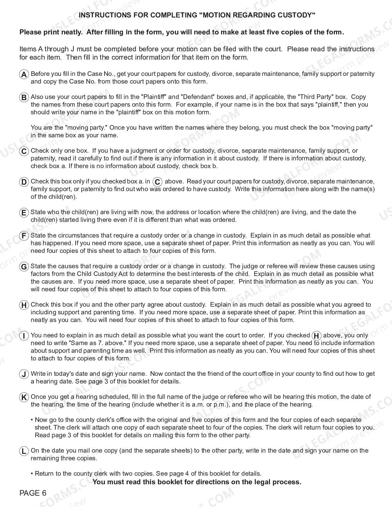 Preview Motion Regarding Custody
